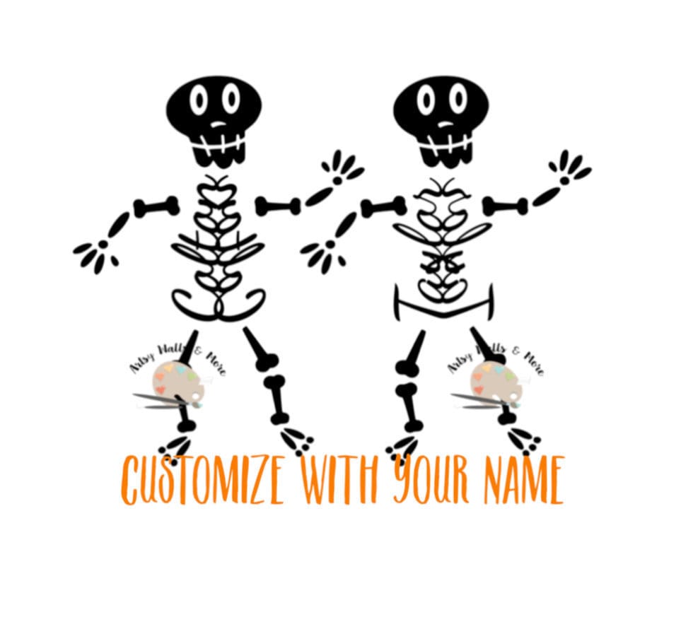 A Custom Skeleton With Names SVG Cut File Skeleton With Names Etsy