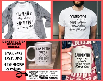 Construction Worker bundle svg CUT FILE, contractor svg bundle, carpenter shirt svg, construction worker svg, builder svg, contractor shirt