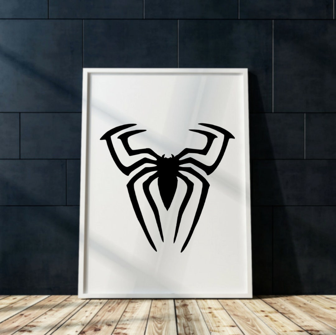 Spiderman Print Printable Wall Art Spider Silhouette Printable Etsy