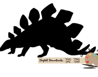 Dinosaur SVG CUT file digital download, cute boy stegosaurus silhouette svg cut file for t-shirts decals for a dinosaur themed bedroom wall