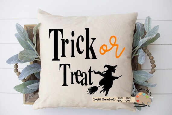 Download Halloween Svg Cut File Trick Or Treat With Witch Svg Cut File Etsy