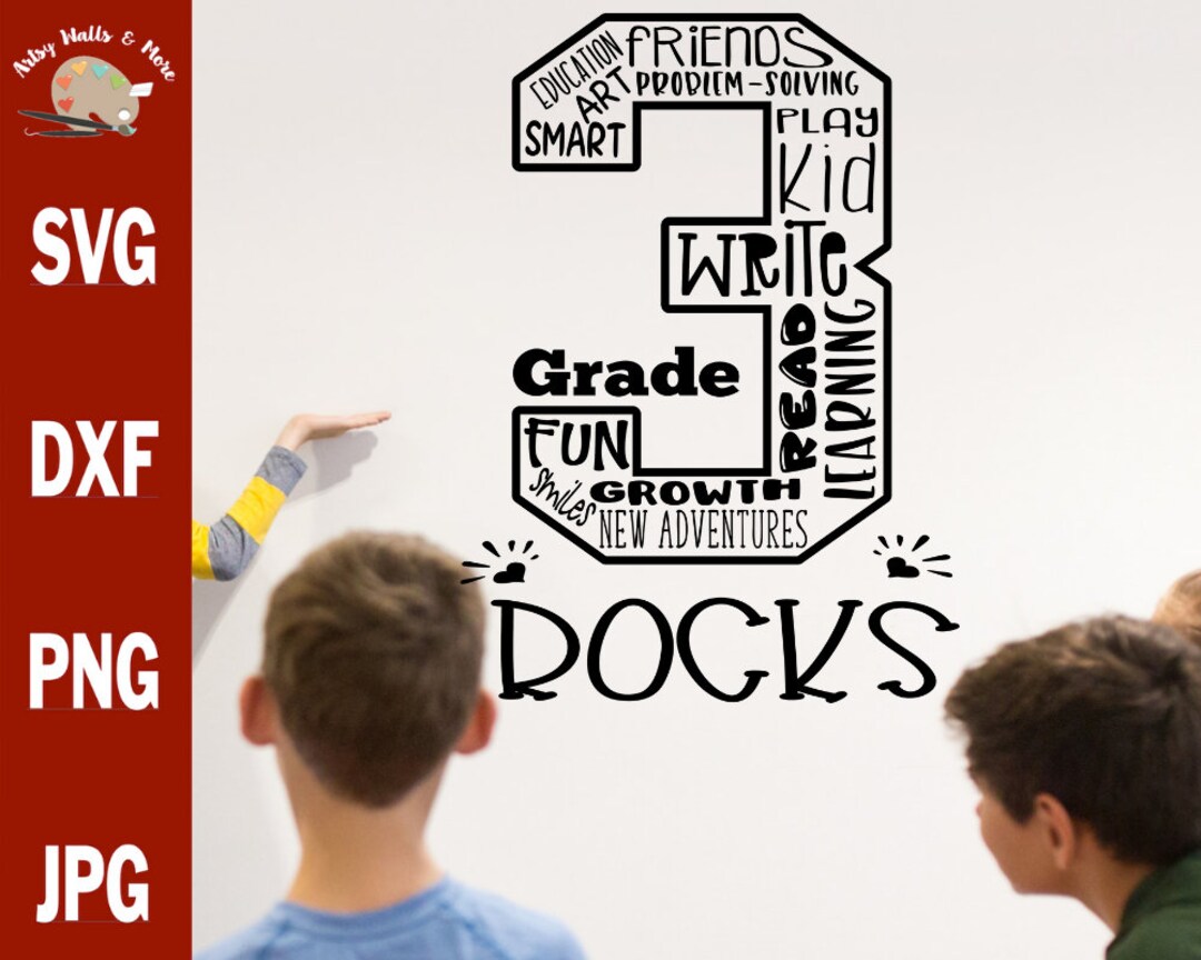 3rd Grade Rocks Svg First Day of 3rd Grade T-shirts DIY, 3rd Grade ...