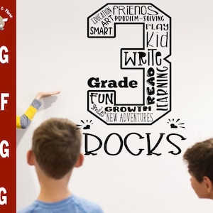3rd Grade Rocks svg First day of 3rd grade t-shirts DIY, 3rd Grade class shirts svg 3rd Grade teacher shirts svg cut file
