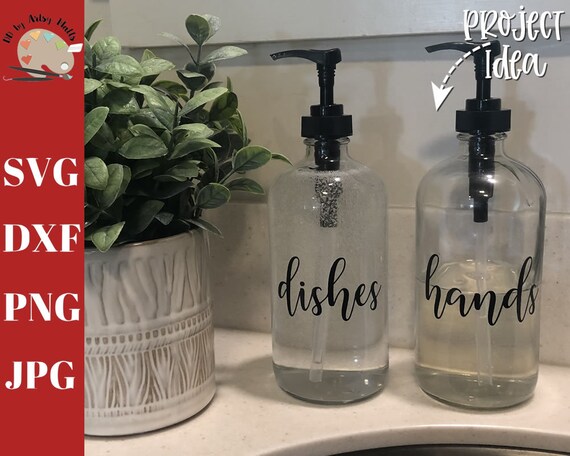 Hands Dishes decal svg CUT FILE, kitchen soap dispenser svg, bathoom soap dispenser svg dxf, kitchen decals svg, dish soap svg, hand soap