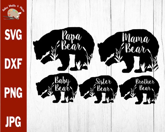 Download Bear Family Svg Mama Bear Svg Papa Bear Svg Baby Bear Svg Sister Brother Bear Family With Grass Cattails Mommy And Me Svg Baby Onesie Svg