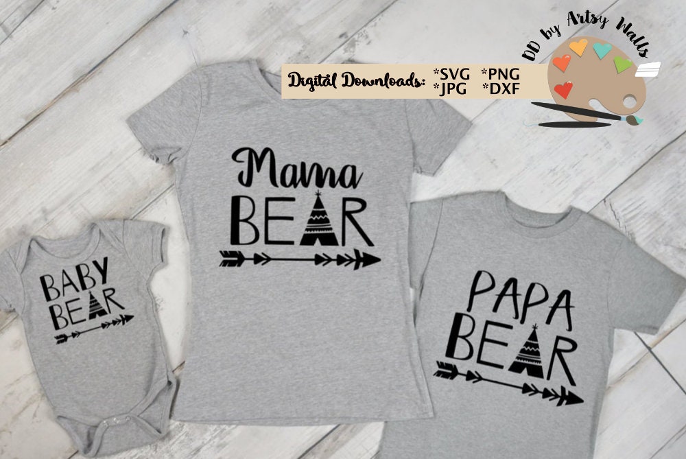 Download Bear Family Svg Mama Bear Svg Papa Bear Svg Baby Bear Svg Png Etsy