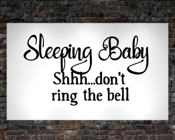 Tiny Do Not Ring Baby Sleeping Stickers - 3 Sizes For Video Doorbells Matte Black
