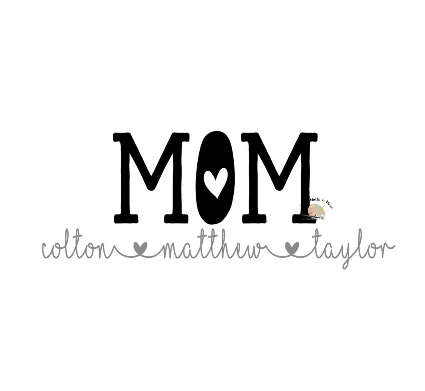 Custom SVG File MOM and Children's Names Svg Cut File - Etsy