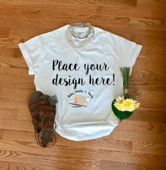 Women S White T Shirt Mockup Ladies White Tshirt Mockups Etsy