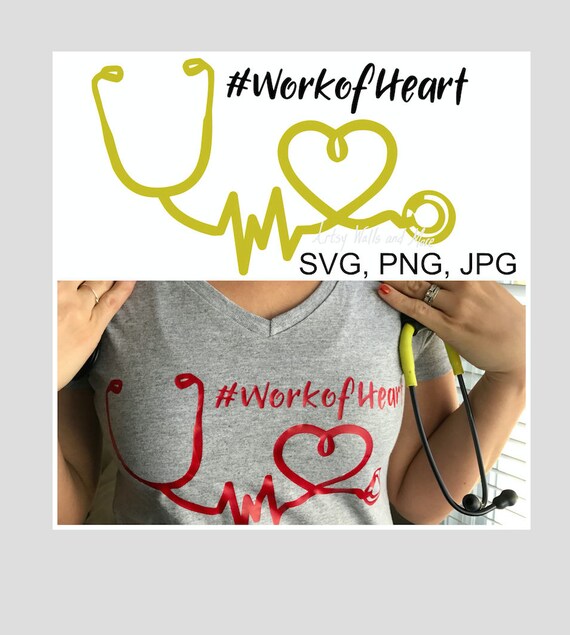 Download Nurse work of heart Stethoscope heartbeat svg cut file ...