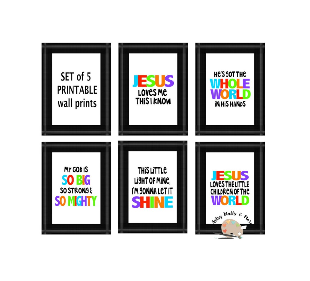 Church Nursery Printable Art Wall Print, Children's Church Wall Print