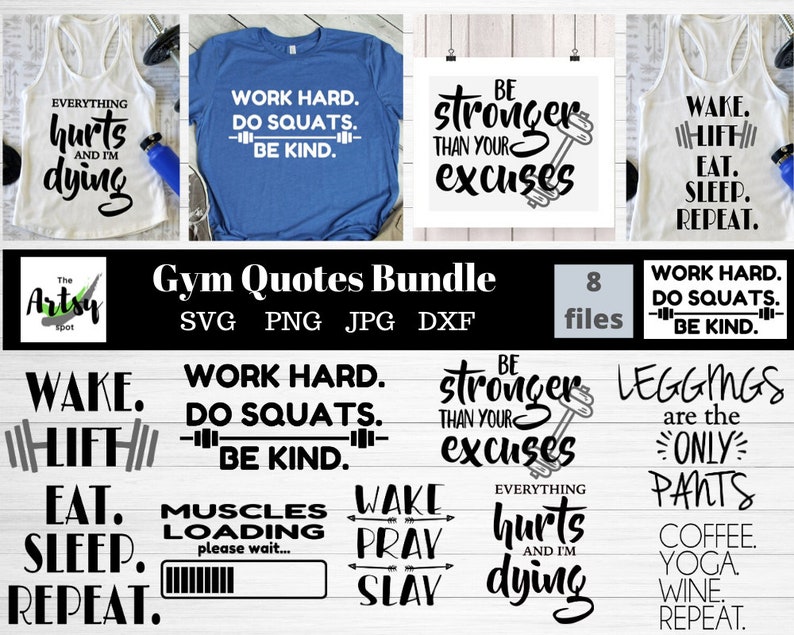 Download Exercise svg bundle Workout quotes bundle svg png jpg dxf ...