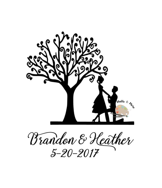Download Custom Wedding Svg File With Custom Names And Date Digital Etsy