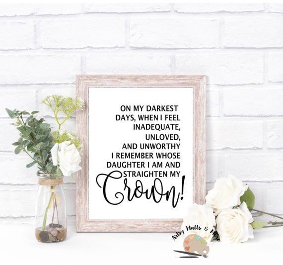 En Mis Dias Mas Oscuros Imprimible Pared Arte Impresion Hija Etsy
