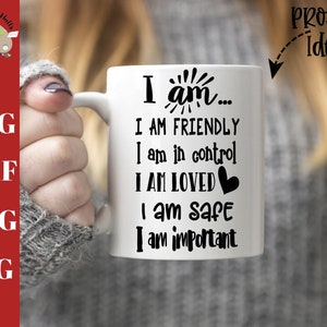 Soy Positiva Afirmaciones svg CUT archivo svg dxf png jpg, signo positivo diciendo svg, dicho positivo camisa svg