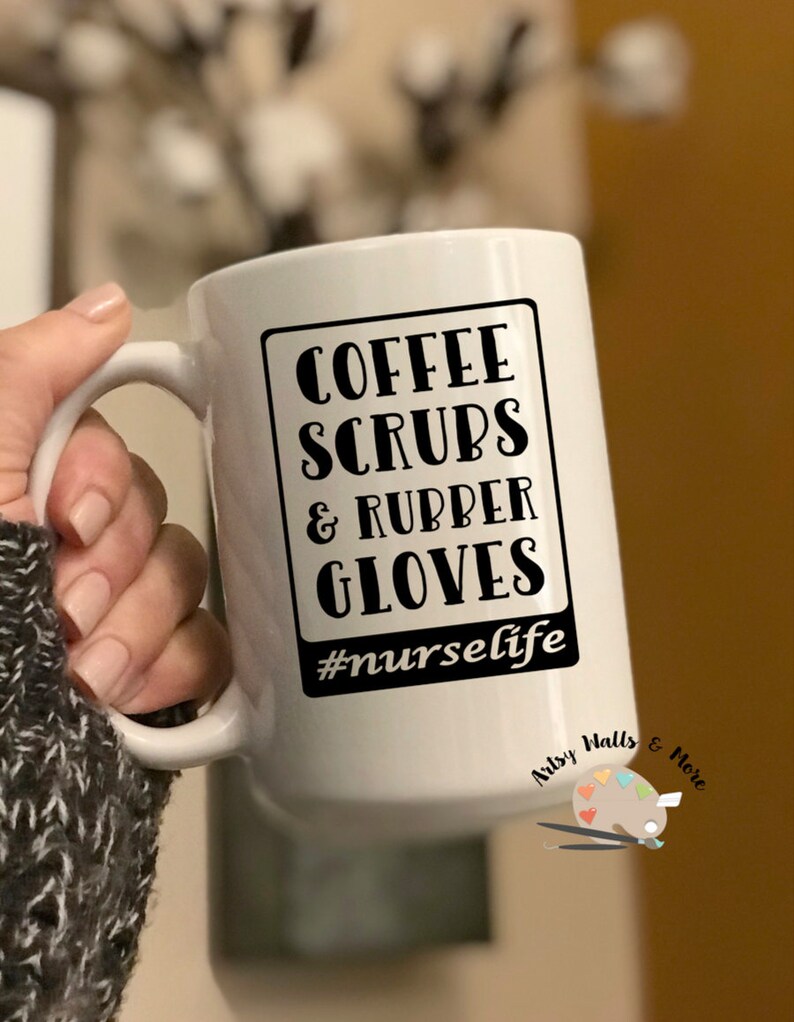 Download Coffee scrubs and rubber gloves nurselife svg cut file ...