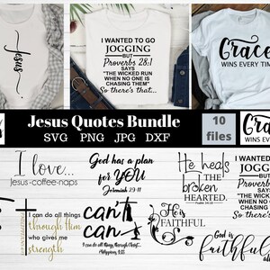 Jesus Zitate Svg Bundle, Christian Zitate Svg Bundle, Glauben Svg Bündel, Glauben Zitate für Cricut und Silhouette