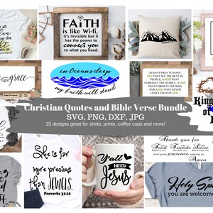 Christliche Zitate SVG Bündel, BibelVers svg Bündel, Schriftvers svg Bündel, christlicher Glaube Shirts SVG Bündel, Glaube Bauernhaus Zitate