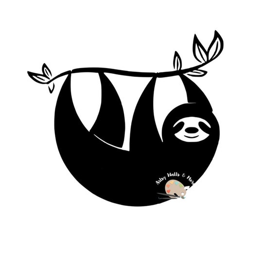 Download Sloth silhouette svg CUT FILE Sloth svg Slow Down svg My | Etsy