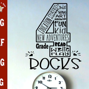 4th Grade Rocks svg First day of 4th grade t-shirts DIY, 4th Grade class shirts svg 4th Grade teacher shirts svg cut file