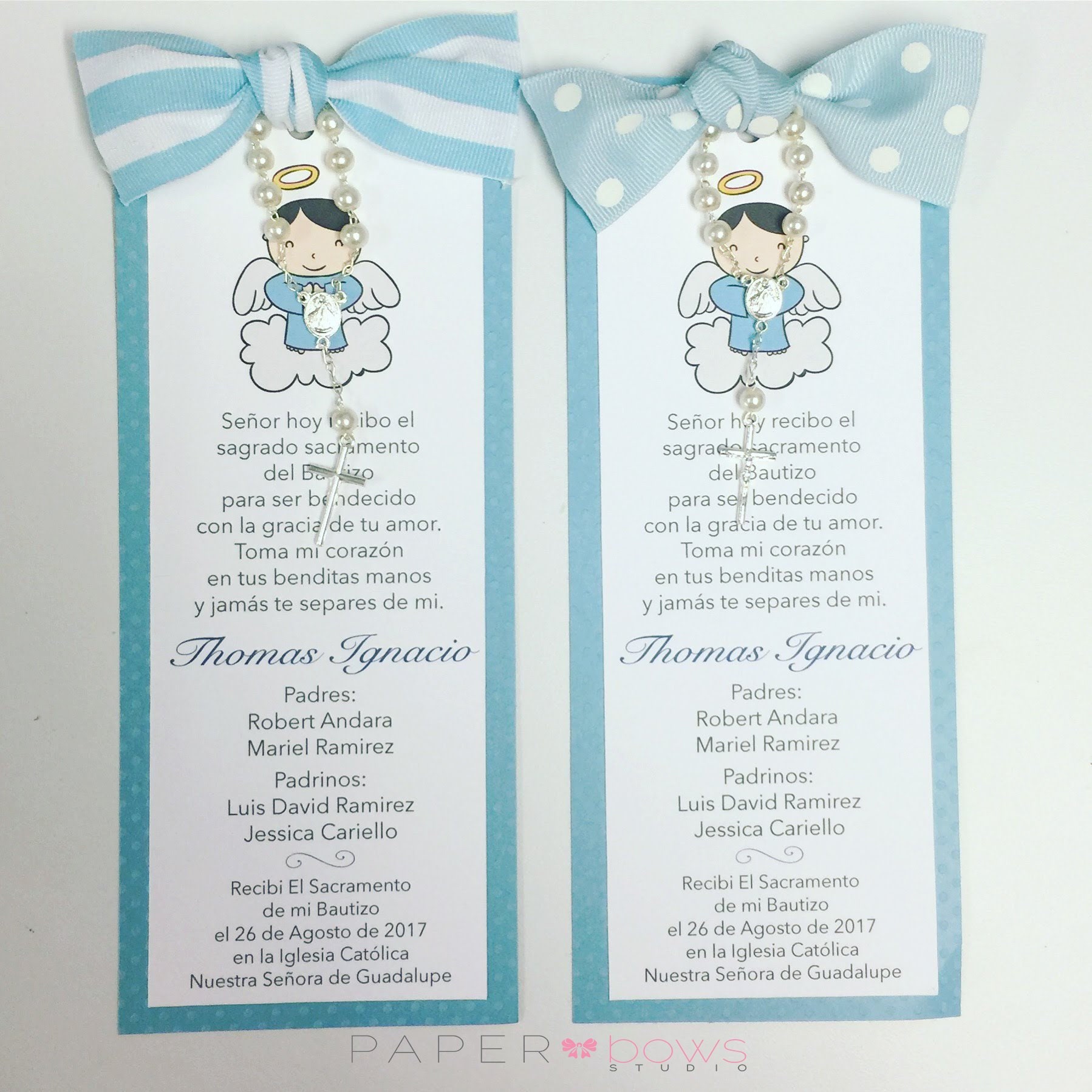 Baptism Favor Card Christening Favor Cards Communion Rosary Etsy
