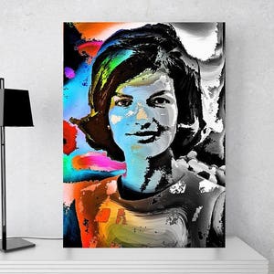 Jackie Kennedy Onassis, Print or Canvas, First Lady, JFK Wife, Fashion Icon, Jackie O Wall Art, Fashion Lady Decor, Feminine Art Picture