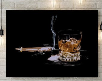 Arte con puros: Ideas para salas de whisky y puros, y para un rincón masculino.