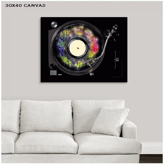 Turntable, Record Player, Cool Hip Hop Wall Art, Print or Canvas, DJ ...