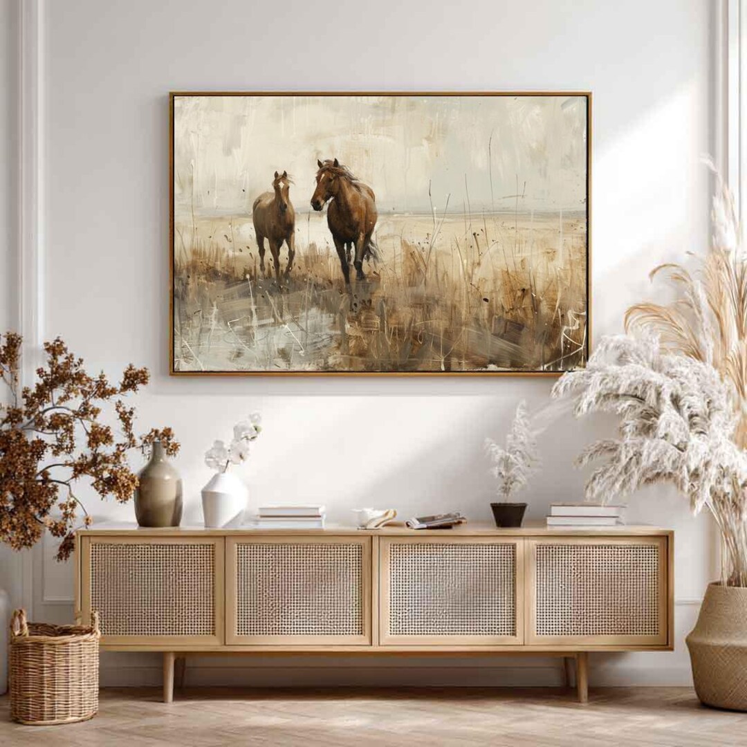 Rustic Horse Design Horses Print: Rustic Wall Decor, Farmhouse Ideas (paper and Canvas) - Etsy