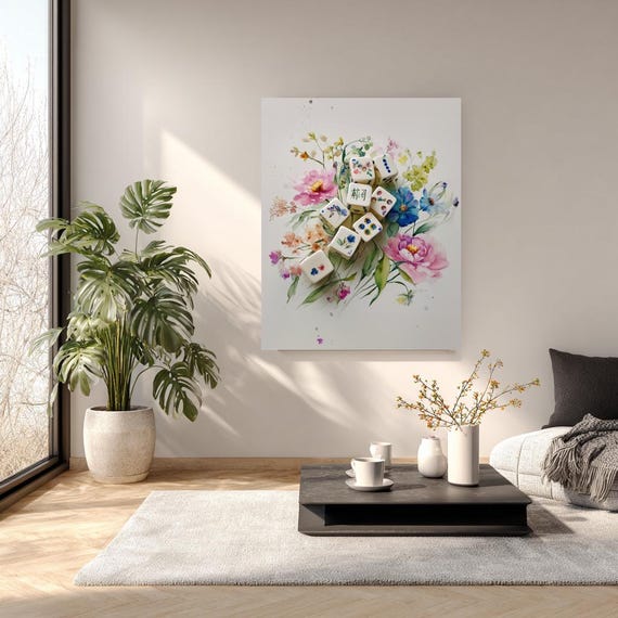 Mahjong Print: Classic Games Wall Art (paper and Canvas) - Etsy