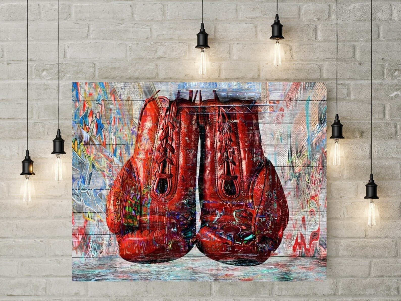 Boxing Gloves Print or Canvas Red Boxing Gloves Art Boxing Etsy
