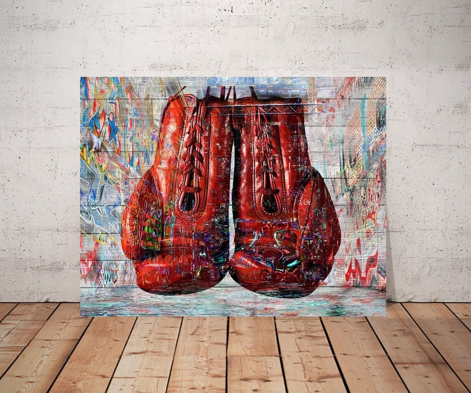 Boxing Gloves Print or Canvas Red Boxing Gloves Art Boxing Etsy
