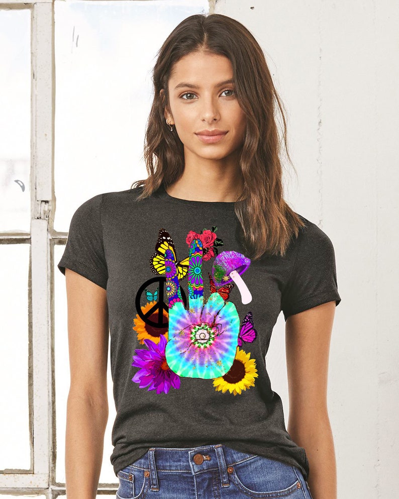 Hippie Clothing Peace Sign Shirt Peace Symbol Boho Clothes | Etsy