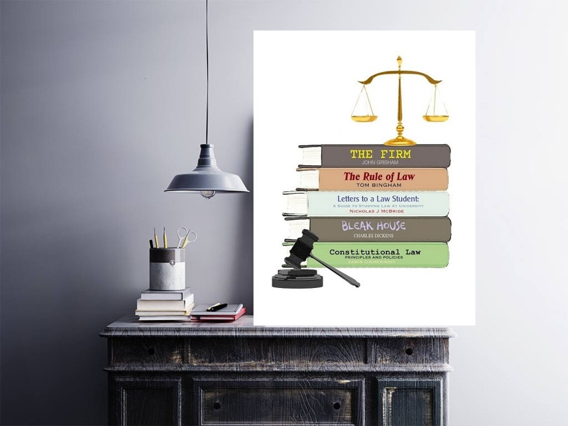 Lawyer Art Attorney Law School Books Law Office Print Etsy