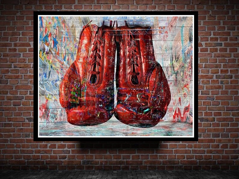 Boxing Gloves Print or Canvas Red Boxing Gloves Art Boxing Etsy