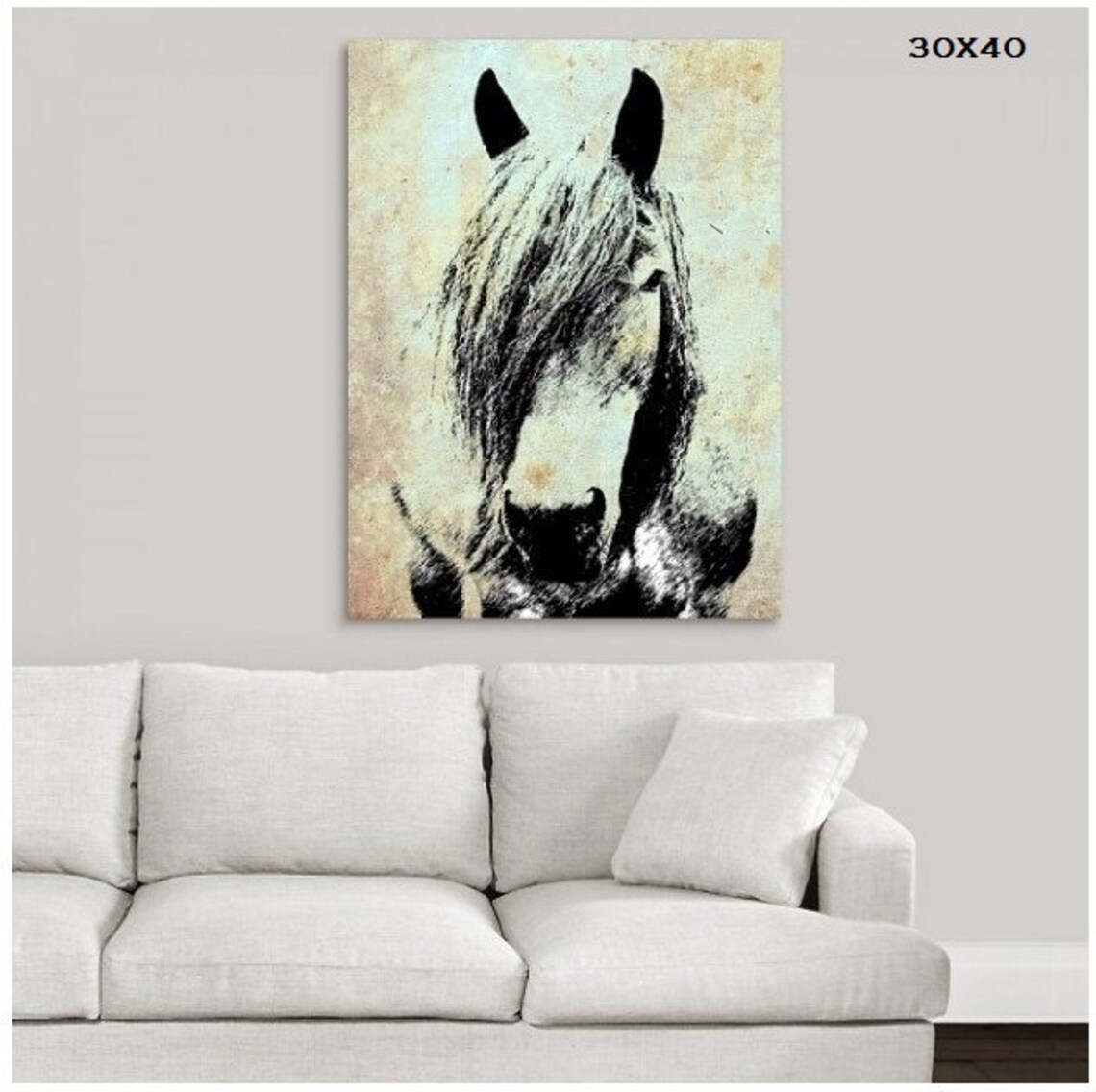 Horse Canvas Horse Art Large Wall Art Gallery Wrapped Etsy
