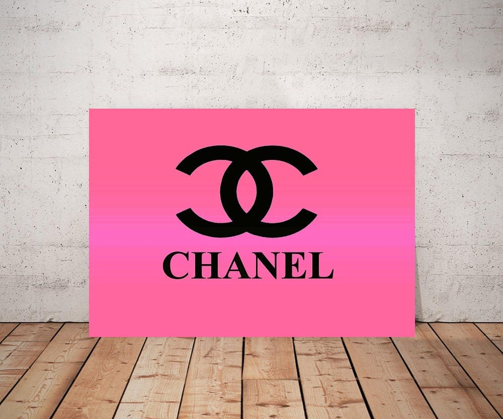 Chanel Logo Art Print or Canvas Chanel Wall Decor Pink | Etsy