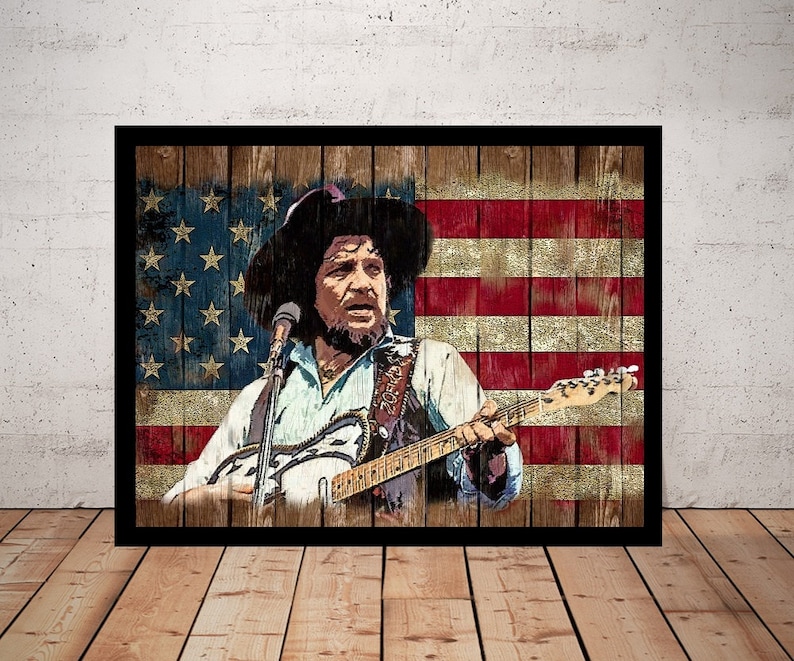 Waylon Jennings Waylon Print Jennings Canvas Country Music