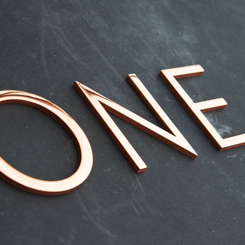 Neutraface Medium Solid Copper House Numbers Address Etsy