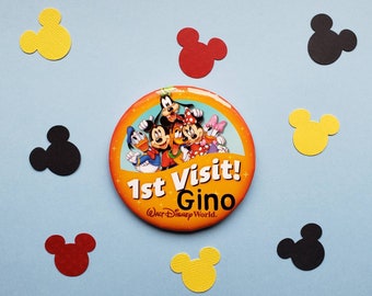 Custom Walt Disney World Button |1st Visit | Add Your Own Text | I'm Celebrating | First Visit |