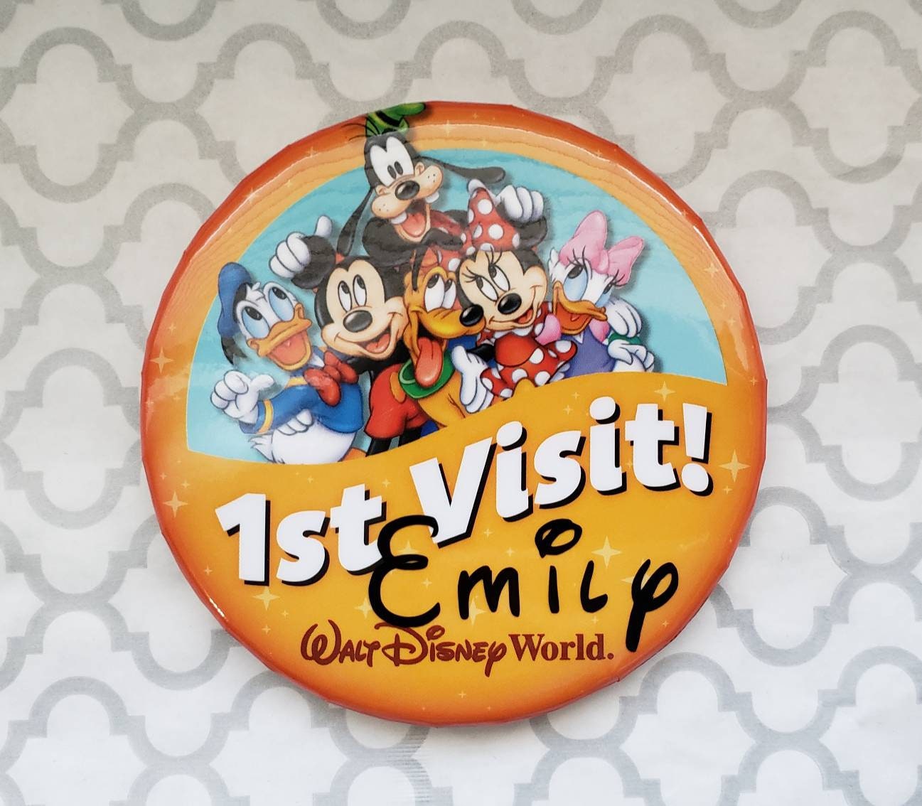 Custom Walt Disney World Button 1st Visit Add Your Own Text I'm