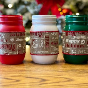 Centro de mesa de Natal em pote de vidro / Decorações de Natal / Presente de Natal / Arranjo de inverno / Decoração de mesa de Natal / Presentes de Natal para ela