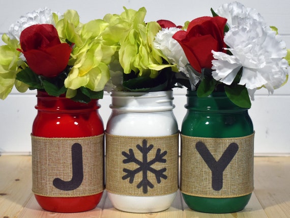 Christmas Mason Jars Christmas Decor Christmas Decorations Etsy