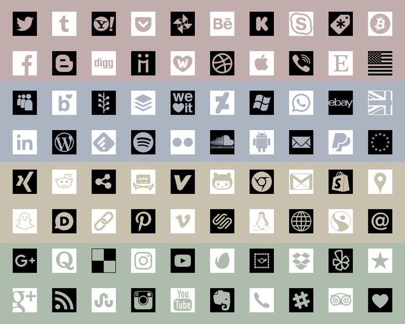 Socialmediaicons Tileshape Transparentonblackorwhite Etsy