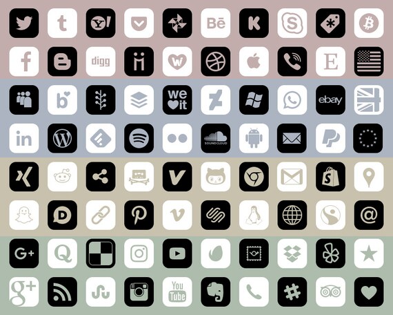 Socialmediaicons Tabletshape Transparentonblackor Etsy