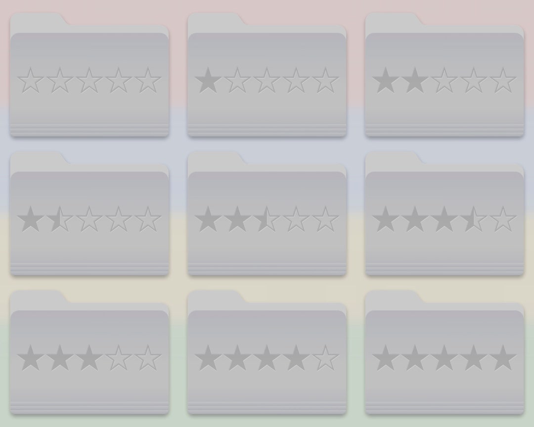 Mac folder icons, Grey color with star ratings Custom icons For the ...