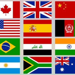 234 National Flags, complete collection, bitmap & vector images