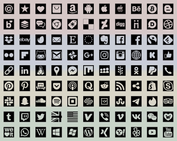 Socialmediaicons Tileshape Transparentonblack 9313 Etsy