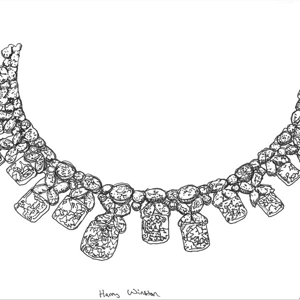 Harry Winston | Jewelry | Necklace | Prints | Black and White | Diamonds | 5 x 7 inches | 8.5 x 11 inches | Variations