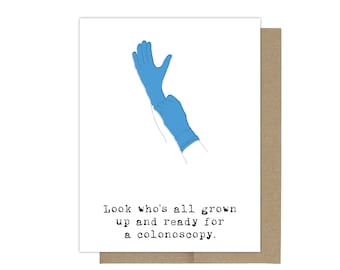 Colonoscopy Birthday Card, Funny Birthday Card, Friend Card, Getting Old Birthday Card, Best Friend Birthday, 50th Birthday, Dad Birthday